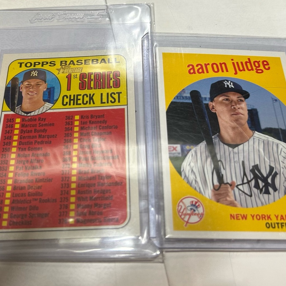 Aaron Judge YANKEES TOPPS Baseball Cards. 2 Card Set. 2018 & 2019. Cards R Mint!